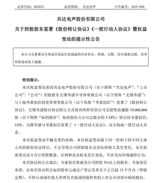 0026551900万股股权转让什么信号？